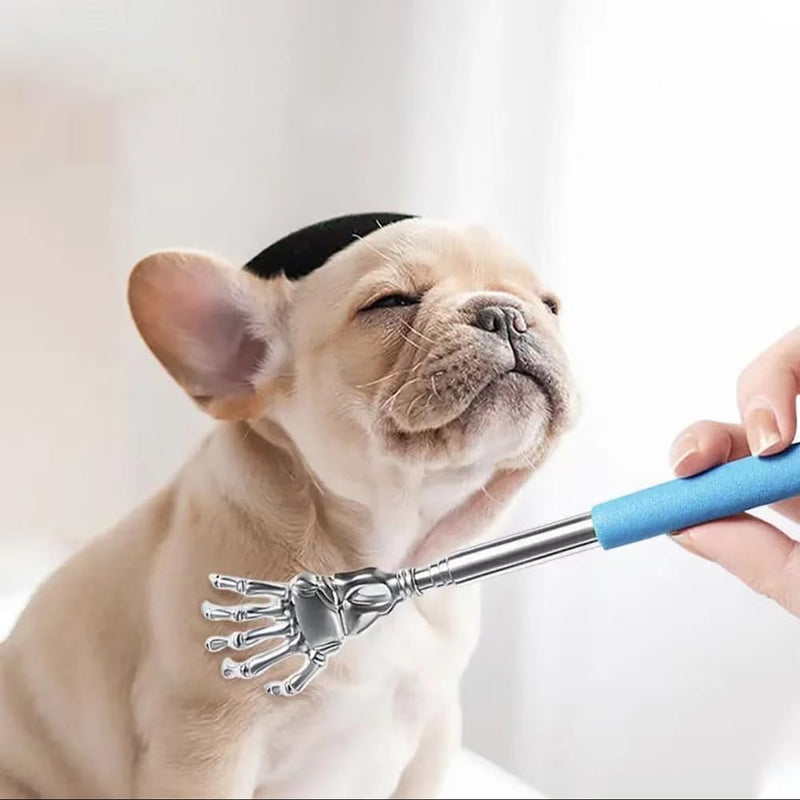 2-Pack Pet Interactive Touch Therapy Toys for Cats & Dogs, Telescopic Pet Massage Stick for Training, Bonding, Socialization, Retractable 22 Inch Skeleton Hand & Rake Shaped Teaser Wand Mixed - PawsPlanet Australia