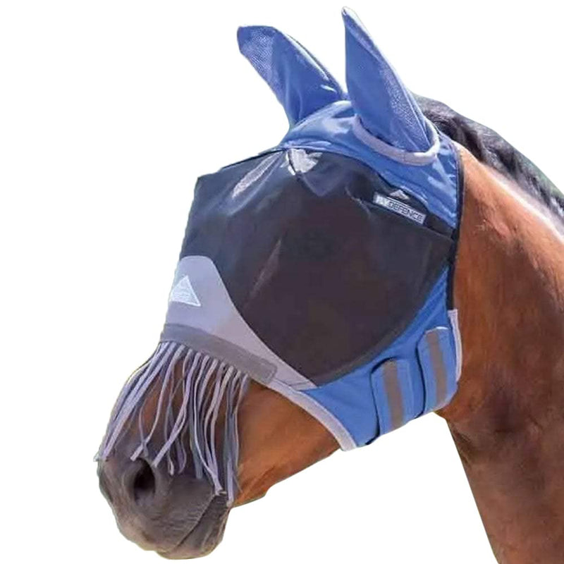 Deluxe Fly Mask with Nose Fringe (Extra Full, Purple)