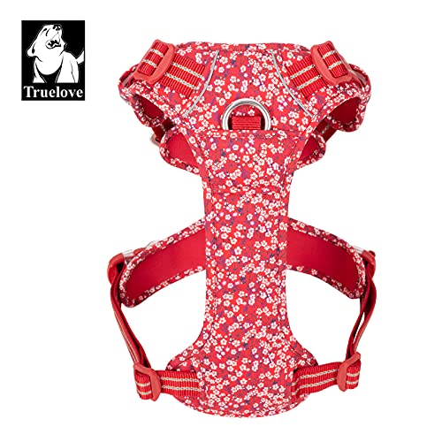 WINHYEPET True Love No-Pull Dog Harness, Cotton Fabric Breathable and Reflective Soft, Adjustbale for Running Walking, Suitable Small Medium Large Cats Dogs TLH5655(Poppy Red, S) Poppy Red - PawsPlanet Australia