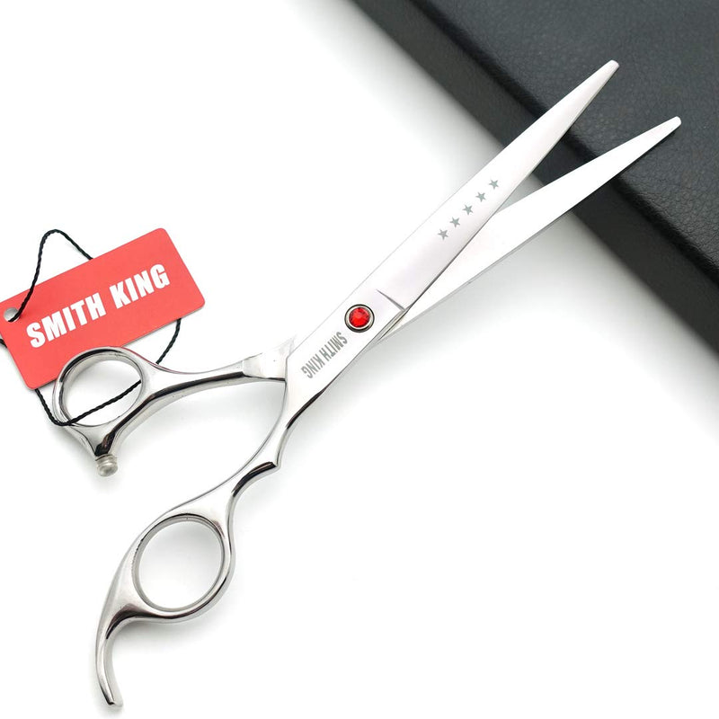 7.0 inches Professional Dog Grooming Scissors Set Straight & thinning & Curved 4pcs in 1 Set (Silver)