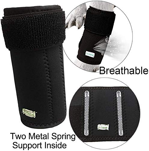 In hand Dog Front Leg Compression Brace, Pair of Canine Leg Wrap with Metal Strips & Safety Reflective Straps, Protects Wounds Brace Heals and Prevents Injuries and Sprains L-XL