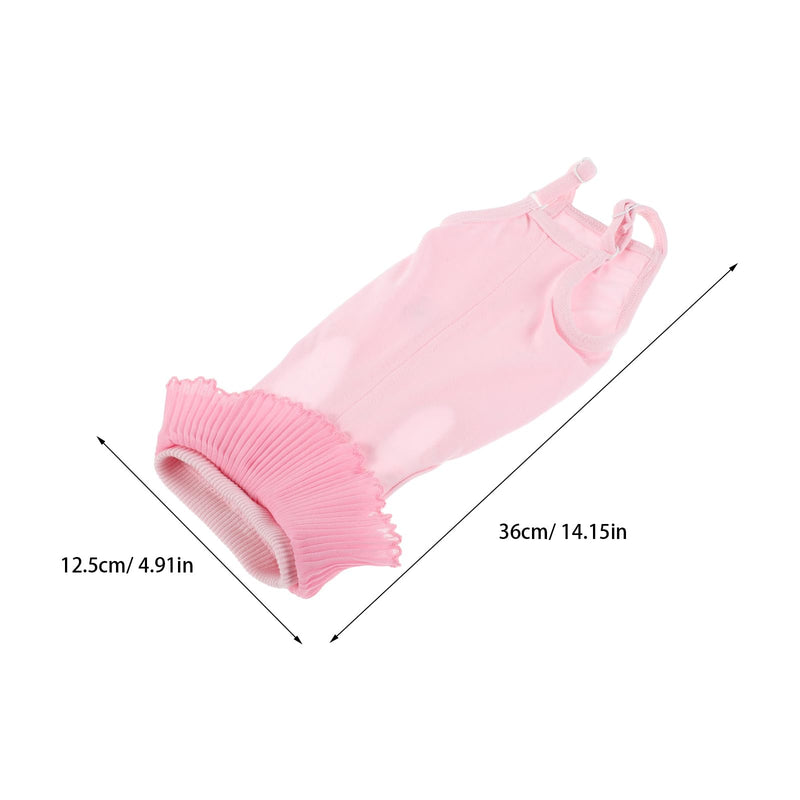NUOBESTY Recovery Suit for Cats, One-Piece Made of Breathable Stretchable Material in Pink, Protective Suit for Female Kittens after Spaying, Postoperative Cat Clothing (size S)