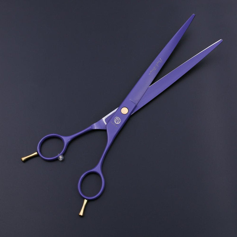 Purple Dragon 7.0/8.0 inch Professional Dog Grooming Hair Cutting Scissor &Curved Scissor&Chunker Shear Kit with Bag - for Pet Groomer or Family DIY Pet Use 8.0 inch Purple - PawsPlanet Australia