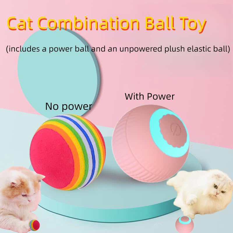 cat Toy Two-Piece Set-Wloom Power Ball 2.0 -Red Rainbow Cat Toy Balls Soft Interactive Indoor Kittens Favorite Toys .Small Dogs Toy Balls Activity Chase Quiet Play Sponge Ball - PawsPlanet Australia