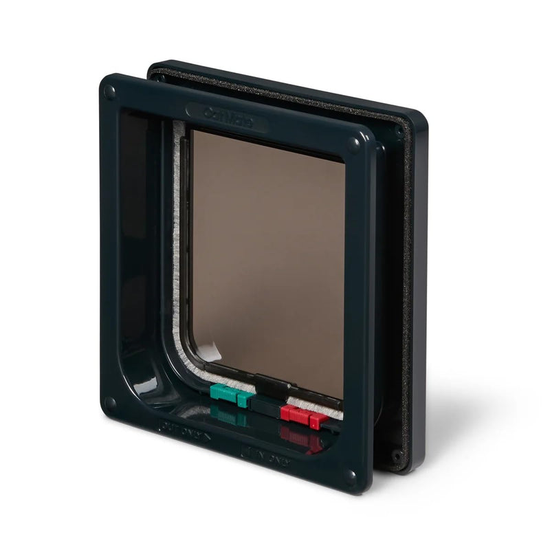Cat Mate 4-Way-Locking Cat Flap with Door Liner to 2" (235) - Secure Lockable Door for Small to Medium Sized Cats, for UPVC, Wood and Wall, Grey Gray