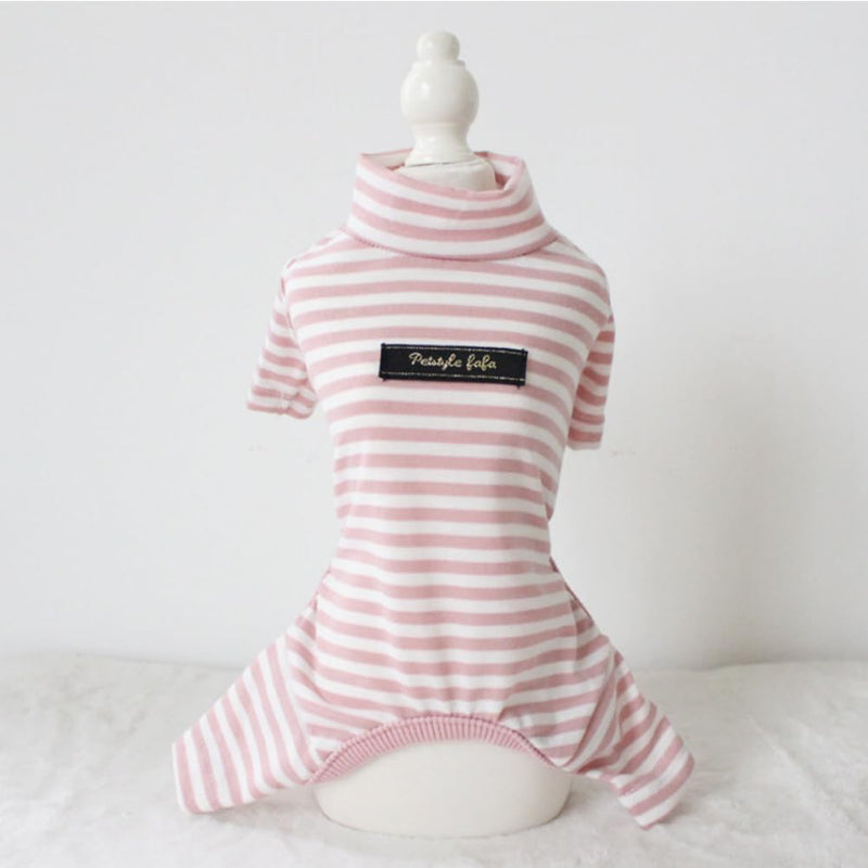 Hdwk&Hped Soft Cotton Dog Pajamas for All Seasons, Striped Solid Pet Bottoming Jumpsuit for Small Dog Cat Puppy 3 Styles (Striped Style - 3-Pack, #5) Striped style - 3-pack - PawsPlanet Australia