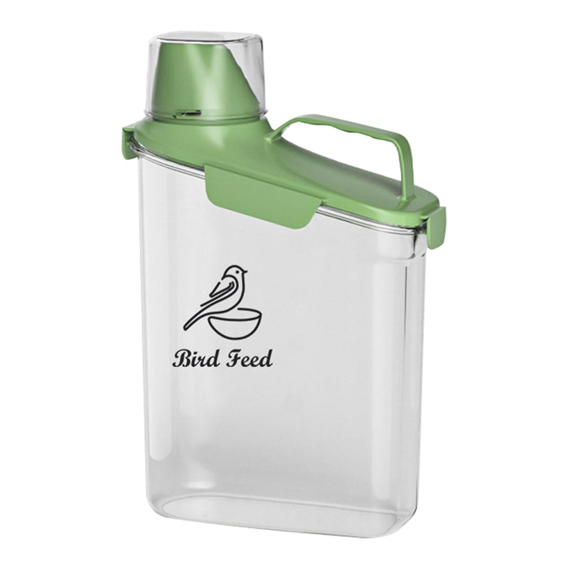 Bird Seed Storage Container Portable-3 Qt/2.8 L Clear Pet Food Container-with Measuring Cup/Lid,Airtight Wild Bird Seed Dispenser for Storing Sunflower Seed|Squirrel proof|BPA Free-Green - PawsPlanet Australia