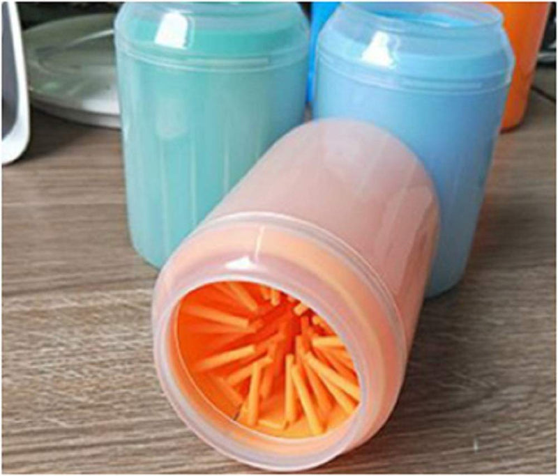 JJMax Dog Paw Handheld Cleaner Gentle Dirt and Mud Remover (Medium (Medium Breeds), Orange) - PawsPlanet Australia