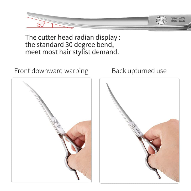 Fenice Peak 3pcs Dog Grooming Scissors Set Straight Thinning Curved Shears Stainless Steel Shears for Pet Grooming Sharp and Durable with Case Suitable for home users and Professional Groomer 6.5‘’thin+8.0‘’cut+7.5‘’curved - PawsPlanet Australia