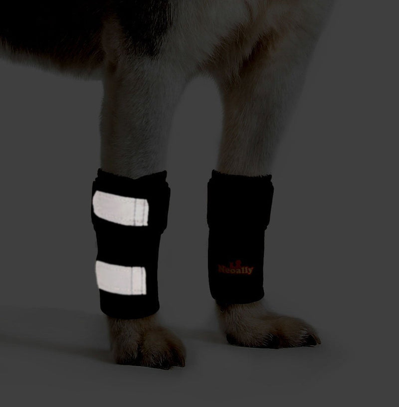 NeoAlly Dog Braces Front Leg Carpal Support Canine Wrist Braces with Safety Reflective Straps for Limping, Joint Pain, Lameness, and Loss of Stability from Arthritis (S/M Pair) S/M (1 Pair)