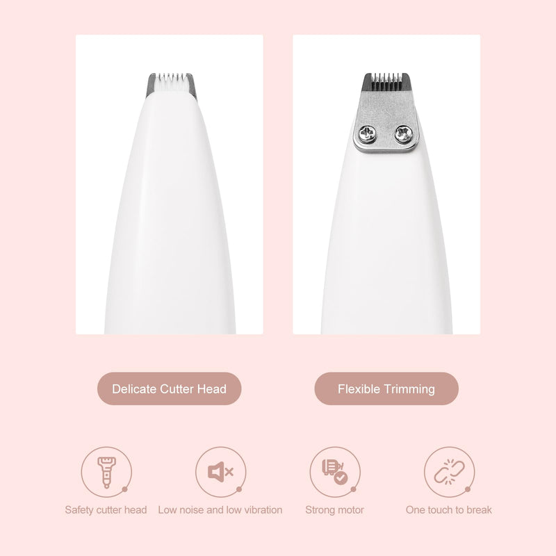 Dog Clippers for Grooming, Dog Paw Trimmer, Pet Paw Trimmer, Mini Trimmer for Dogs, Rechargeable, Low Noise for Trimming Dog Cat Hair Around Paws, Eyes, Ears, Face, Rump (White) White - PawsPlanet Australia