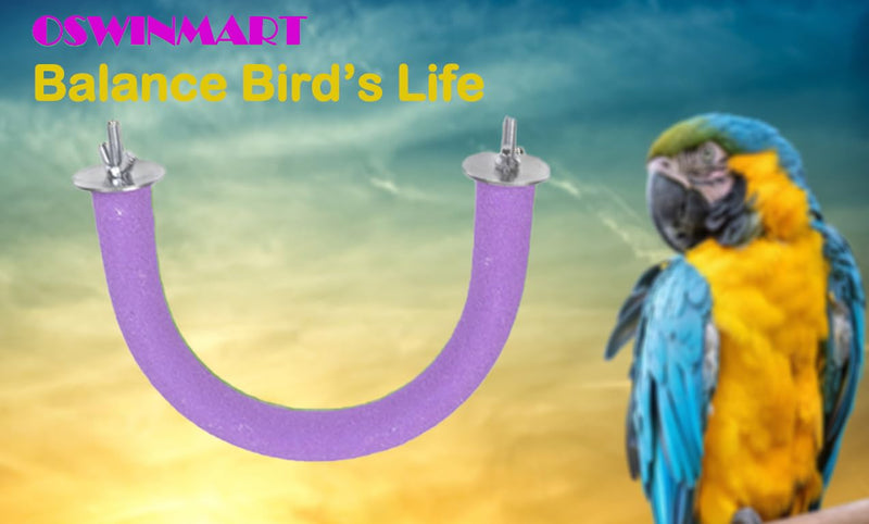 2Pcs 6.1Inch Purple U Shape Rough-surfaced Sands Stick Bird Perches Bird Cage Perches Toy for Regular to Large Bird Amazon, Grey Parrots, Parakeets,Macaw 6.1'X2 Purple - PawsPlanet Australia