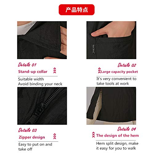 DHXYZZB Grooming Smock- Waterproof Grooming Workwear Barber Jackets for Women Men, Nylon Professional Pet Groomer Smock Apron Medium Black - PawsPlanet Australia