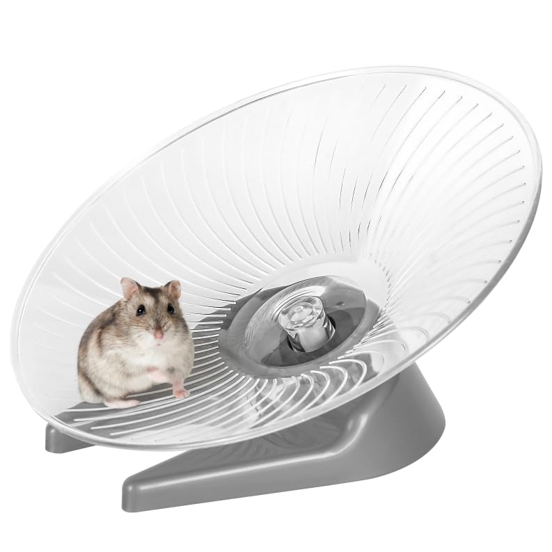 Hamster Wheel Saucer Silent Spinner/Quiet Exercise Flying Runner for Dwarf Hamster/Gerbil Rat/Hermit Crab Small Cage Large - PawsPlanet Australia