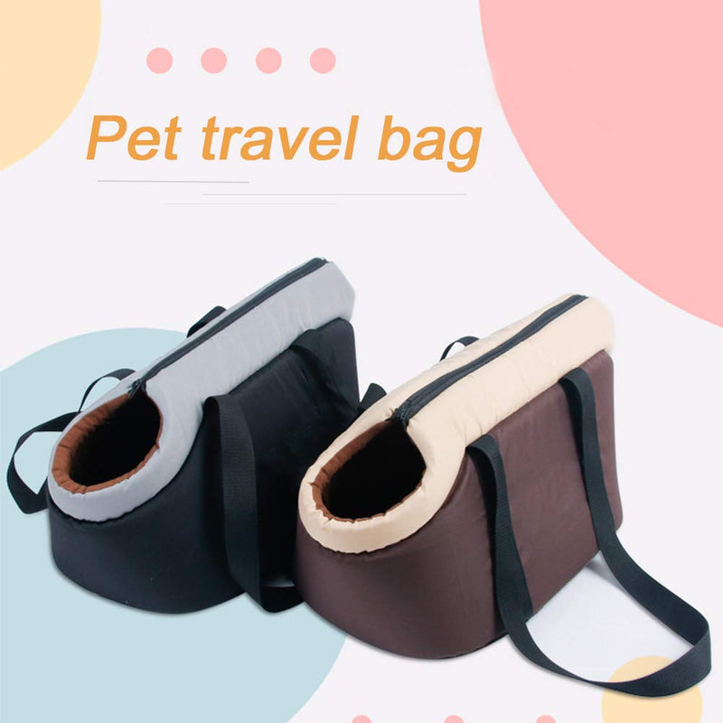 La La Pet® Soft-Sided Pet Handbag Carrier Pet Purse Tote Portable Bag Carrier Cat Dog Travel Bag Pet Shoulder Bag with Safety Zipper(Black, L) Black - PawsPlanet Australia