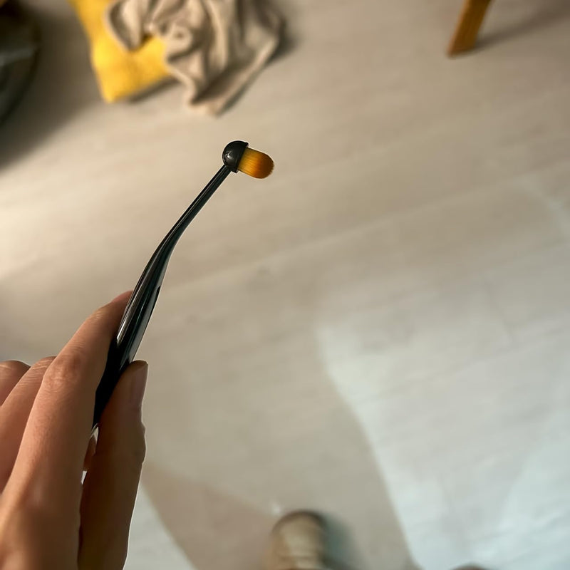 Pet Eye Cleaner Soft Brush Rounded Tip Gentle Design for Cat and Dog Tear Stain Cleaning, Daily Grooming Home Travel, Black