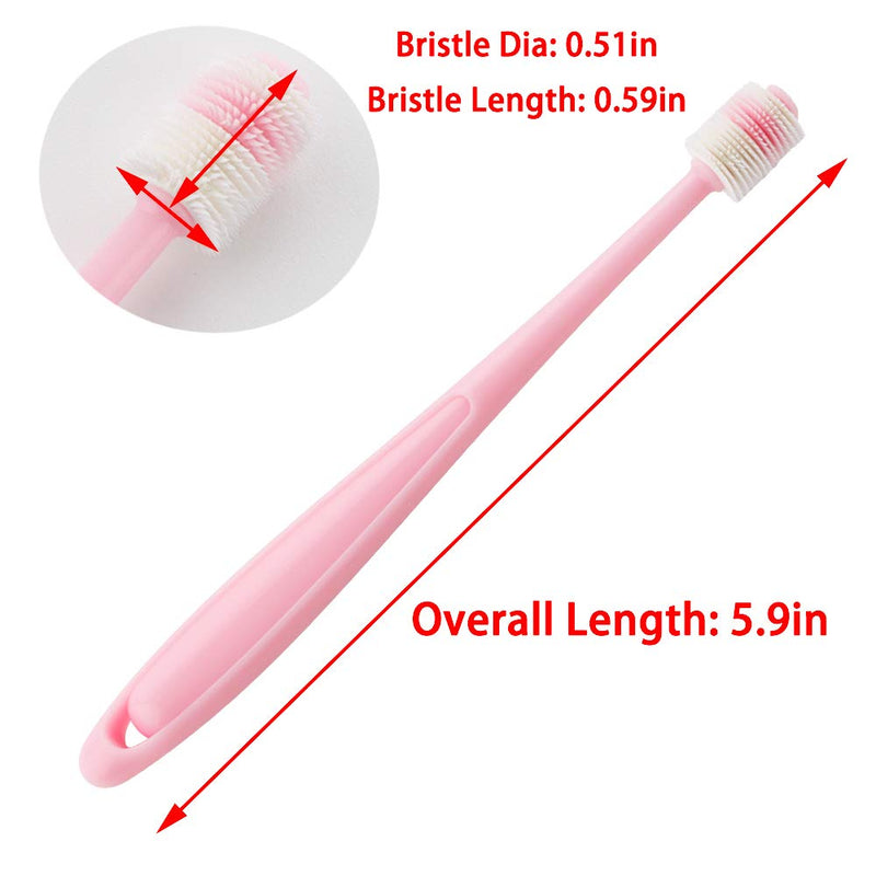 2 Pcs 360-Degree Small Dog and Cat Toothbrush, Bristle Diameter 0.51", Soft Silicone Deep Pet Teeth Cleaning Kit (Colors May Vary) - PawsPlanet Australia