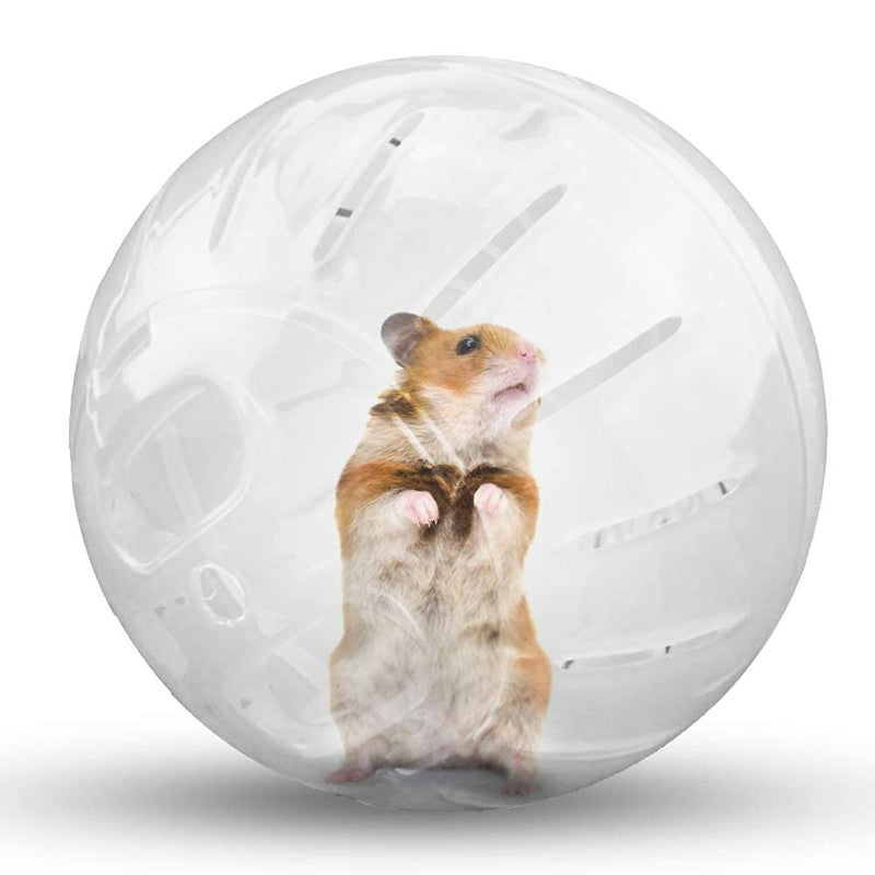 Dwarf Hamster Ball 4.92inch Crystal Running Ball for Hamsters Run-about Exercise Fitness Wheels Small Animal Toys Chinchilla Cage Accessories (S, White B)