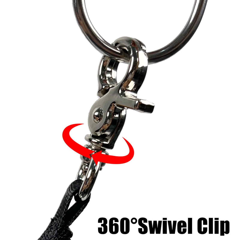Backup Safety Clip for Small Dog Collar,Prong Collar Clip for Mini Dogs,Double Ended Gentle Slip for Dog Harness Leash 4.7" Black - PawsPlanet Australia