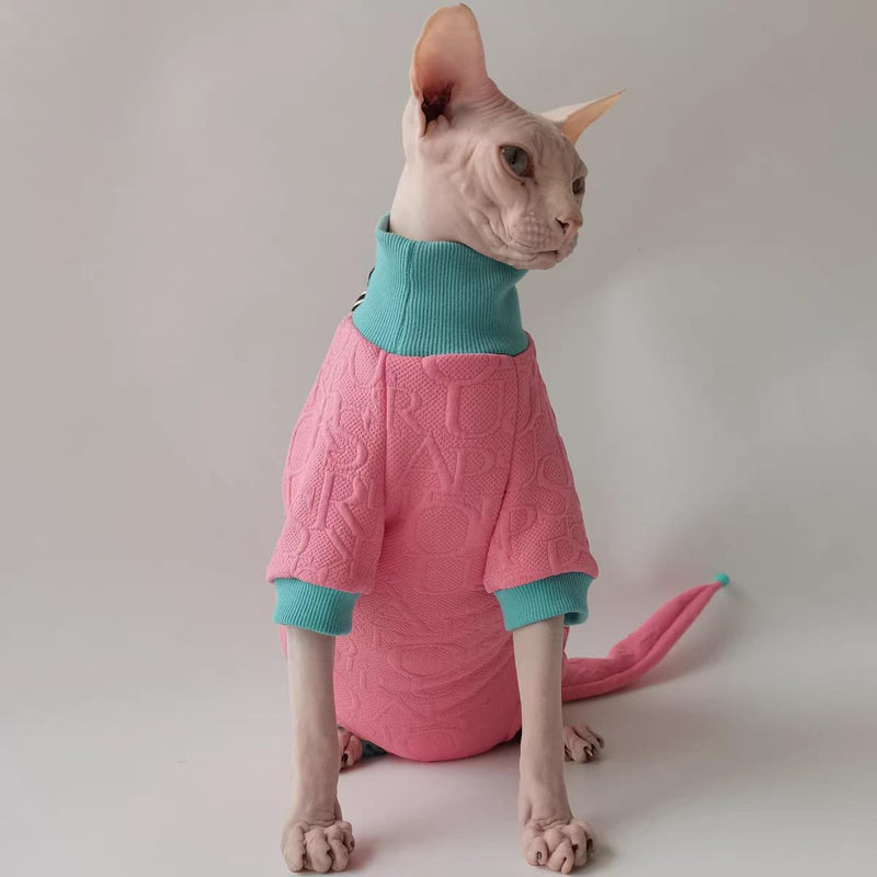 Hairless Cat Clothes Sphynx Cat Pajamas Outfits Kitten Clothes with Hat Tail Cover Pet Apparel for Cornish, Rex Devon Medium Set with Hat and Tail Cover - PawsPlanet Australia