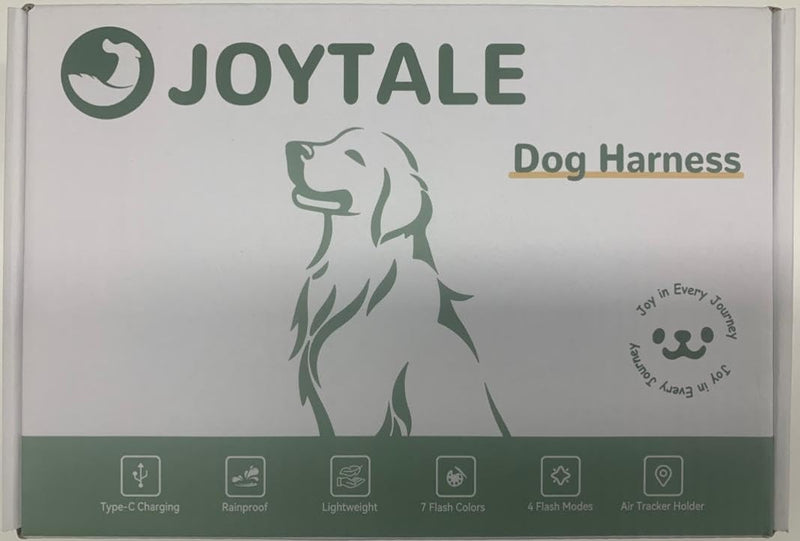 Joytale Lightweight Light Up Dog Harness, Rechargeable No-Pull LED Dog Harness with Detachable Light Box, Airtag Holder, Adjustable for Night Walking, Running & Everyday Use, Black, L - PawsPlanet Australia
