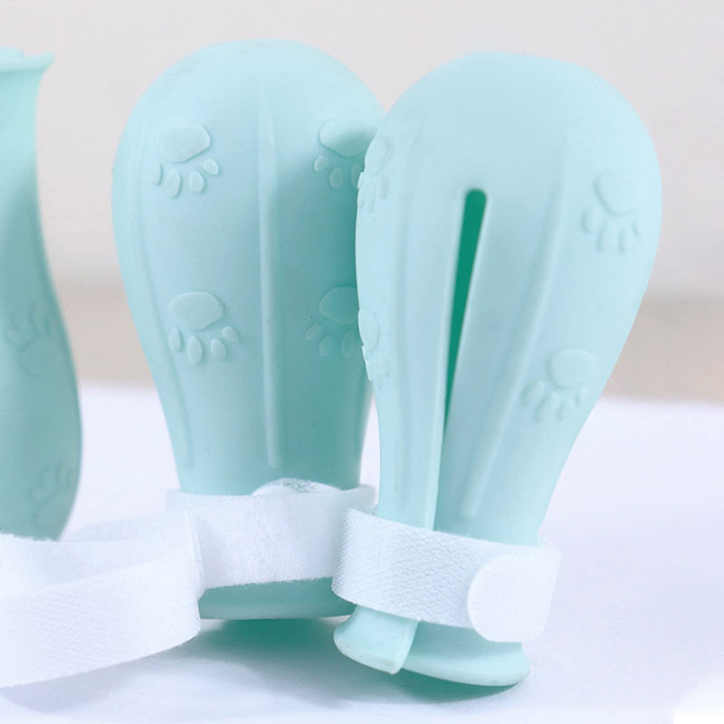 4Pcs Cat Boots for Cats Only Paw Covers Protectors Claws Shoes Paws Wound Boot Silicon Anti Scratch Cat Mittens for Bathing, Nail Clipping, Ears Cleaning, Treatment (Light Blue) Light Blue - PawsPlanet Australia