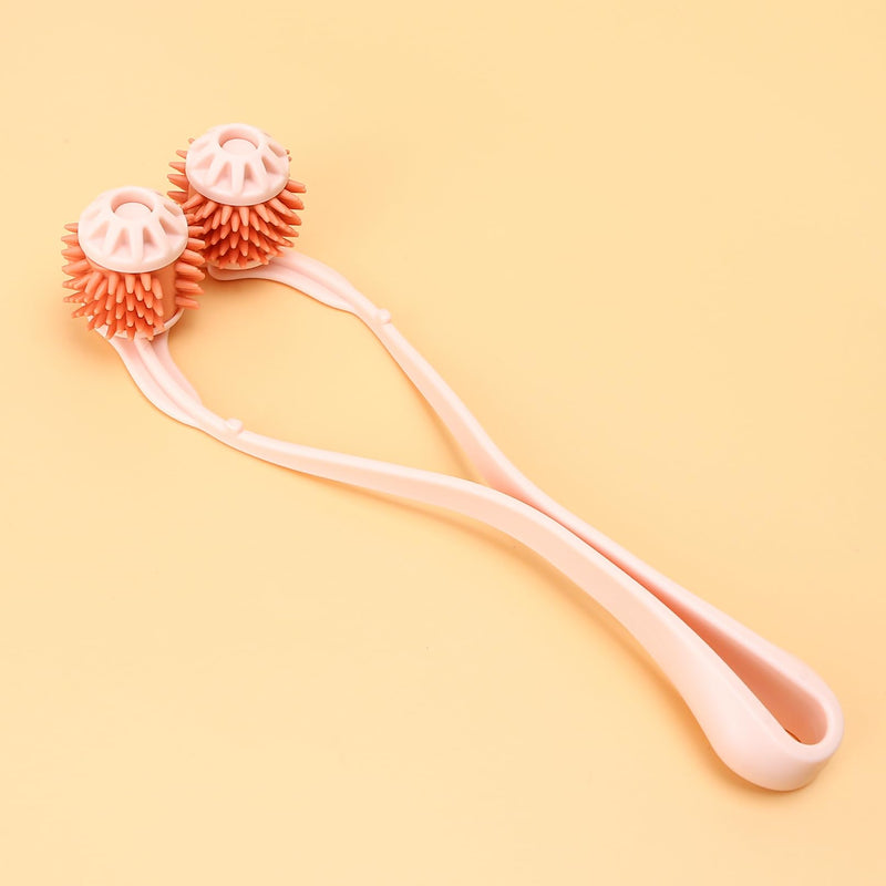 Cat Massager Roller Silicone Grooming Tool Relaxer Pink Stick with Pink Massage Face Thin Scroll Wheel for Indoor Dog Cat Head's Pet - PawsPlanet Australia