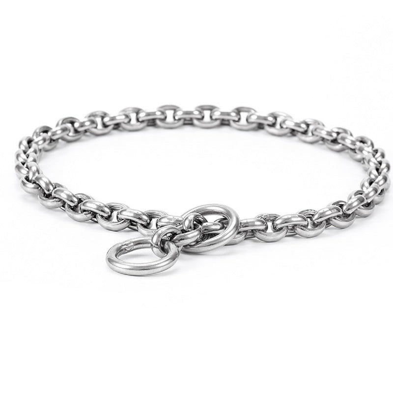 Dog Choker Collar Slip Chain,Stainless Steel Collar for Medium and Large Dogs Heavy Duty,Dog Training Metal Necklace,Silver Hardware (4.0mm,19inch) 4.0mm,19inch - PawsPlanet Australia