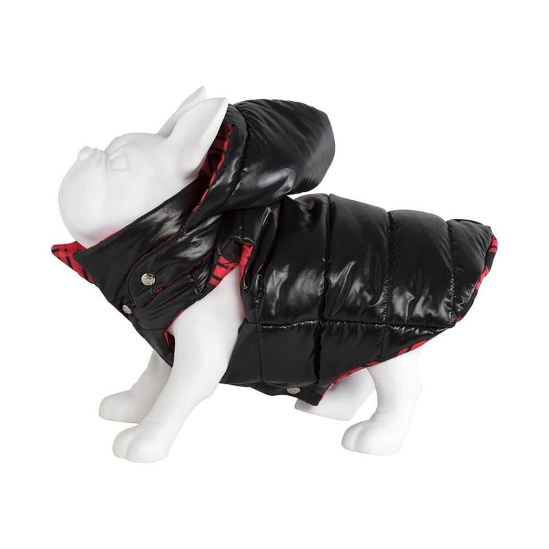 Ziggy Puffer Red Vest with Removable Hood Windproof Dog Winter Jacket, Warm Dog Vest Cold Weather, Pet Apparel for Small Medium Large Dogs (Large)