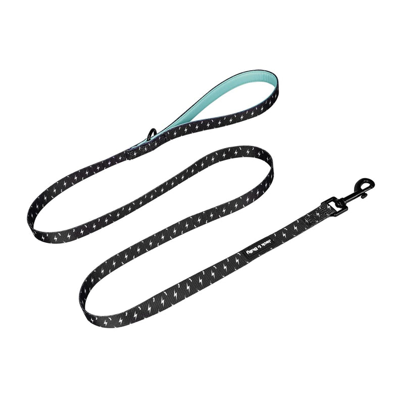 Jack & Bully Dog Leash, Lightning Pattern, 5ft Leash, Soft Neoprene Handle Medium - PawsPlanet Australia