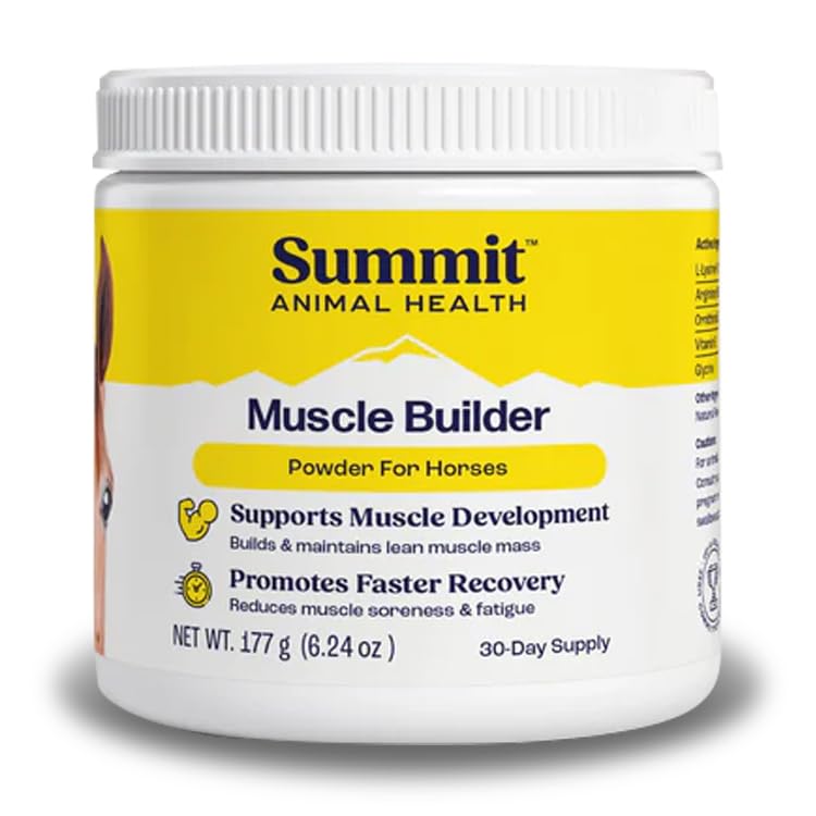 Muscle Builder Powder for Horses – Monk Fruit Flavored Horse Supplement w/Amino Acids, Vitamin E & More - Post Exercise, Training Muscle Recovery Powder - 30 Day Animal Supplements for Senior Horses 30 Day Supply Cream