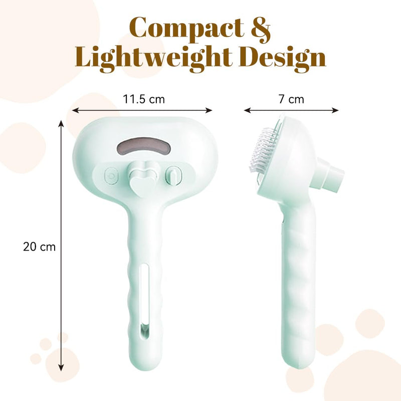 Cat Steam Brush, 3 in 1 Pet Spray Hair Removal Comb for Shedding & Grooming, Pet Grooming Brush with Spray, One-Click Release Button and Tank, Spritz Defur Comb for Cats Dogs, Effective(White) White - PawsPlanet Australia
