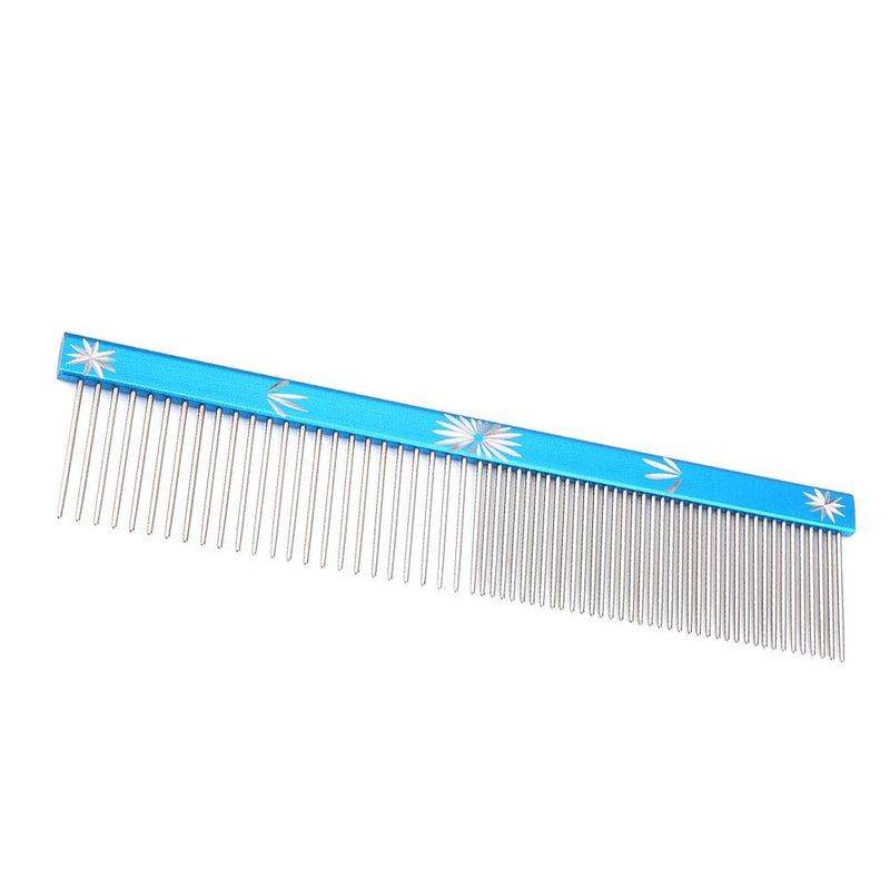 Regun Hair Comb - 3 Colors Pet Hair Trimmer Comb Dog Cat Hair Comb Anti-Static Comb Straight Row(BLUE) - PawsPlanet Australia