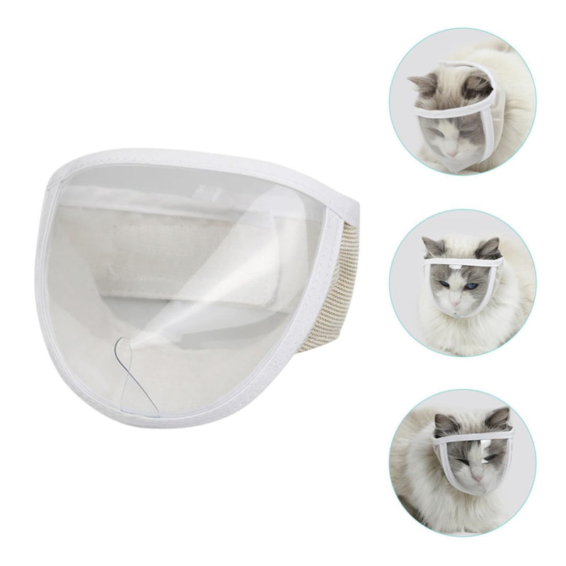 Transparent cat muzzle headgear, breathable, made of plastic, with a 20-25cm head circumference and easy to store, for the care of kittens and cats