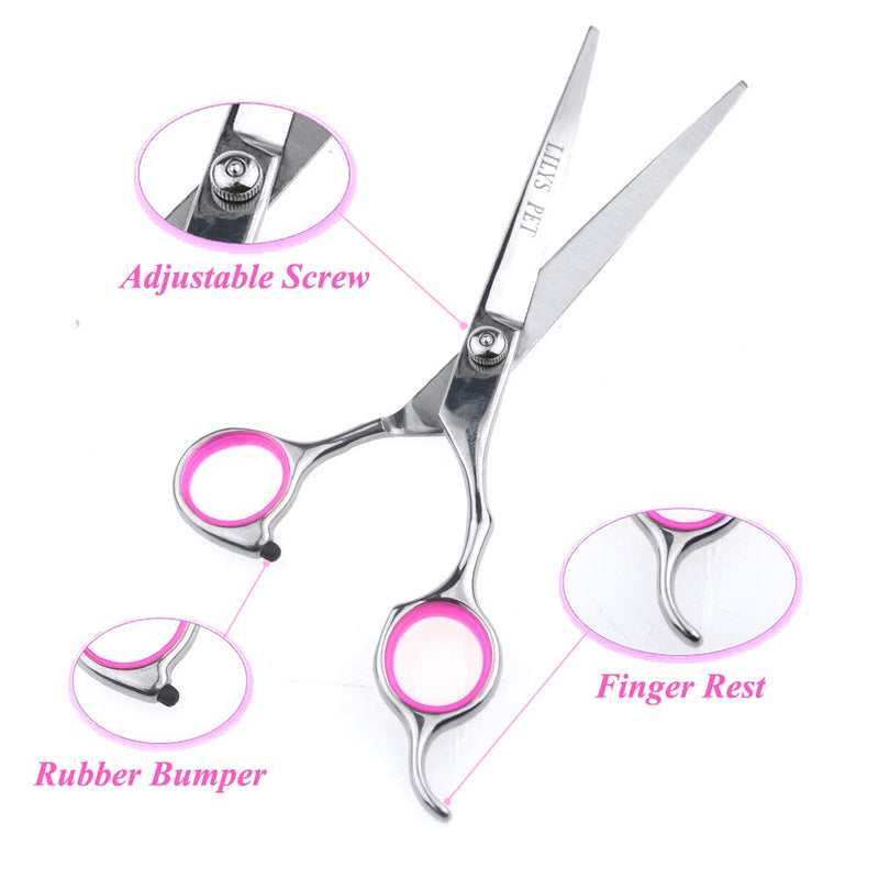 LILYS PET Professional PET DOG Grooming scissors suit,RED ring, Cutting&Curved&Thinning shears (7.0") 7.0" - PawsPlanet Australia