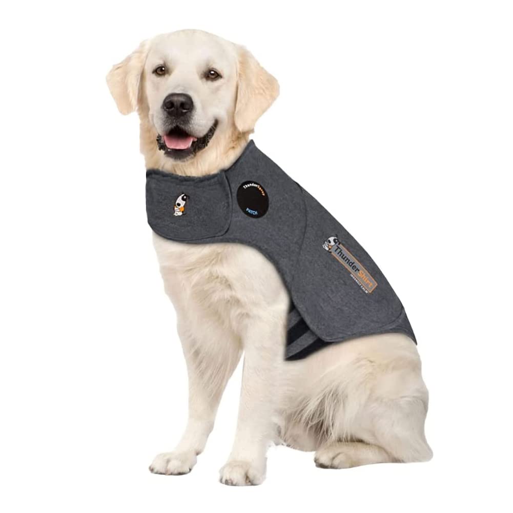 Dog Shirt Thunder Dog Coat Shirt Anxiety Jacket Keep Calmig Vest Reflective Thunder Coat (Small), Grey