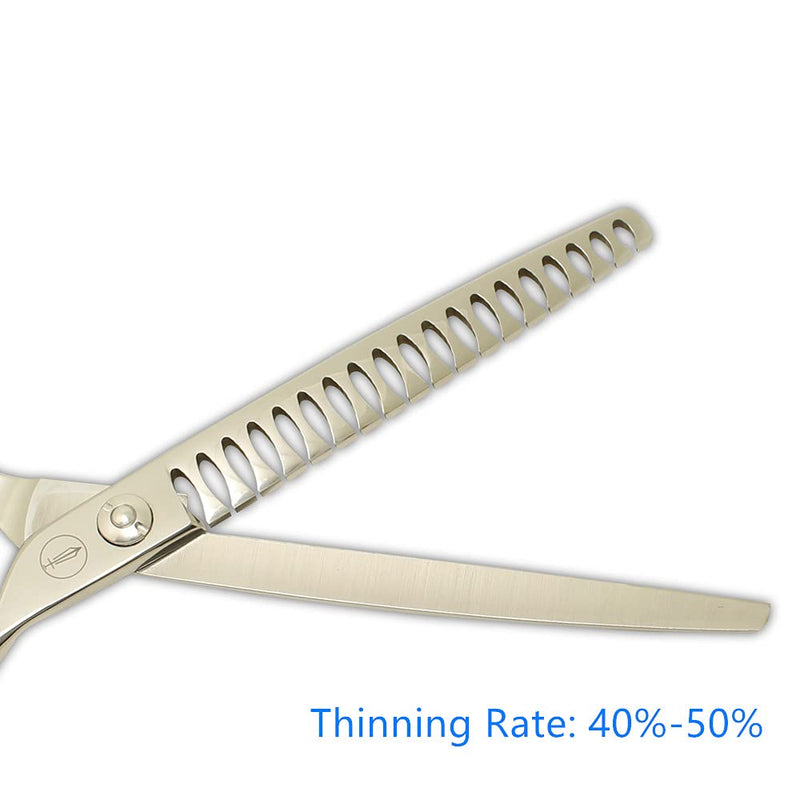 HASHIMOTO Chunker Scissors for Dog Grooming, Texturizing and Cat Grooming, 19 Teeth, 7.0 Inch, Light Weight Chunkers
