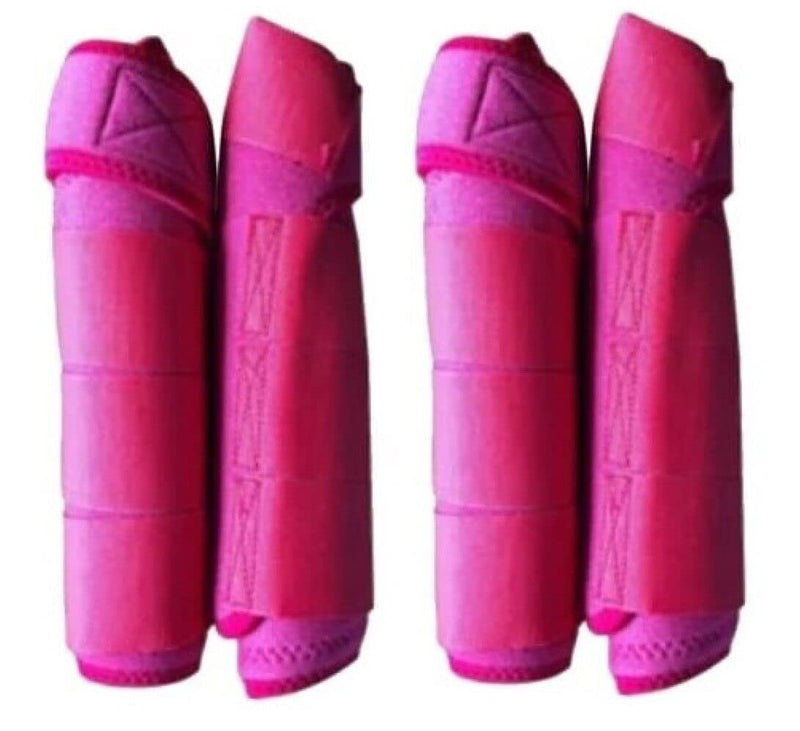 Horse Medicine Brushing Boots Leg Wrap Protection Set of 4 Sports Full Horse Black