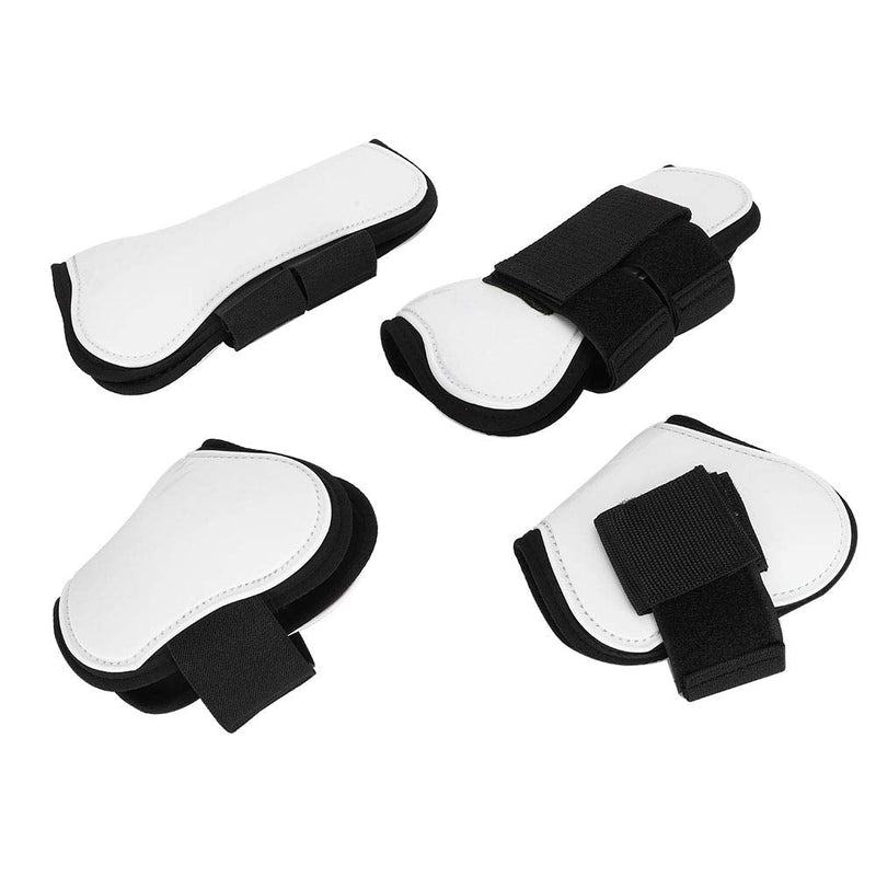 Jeanoko 4PCS White PU Shell Horse Front Back Leg Guard Boot Adjustable Wrap Protector Riding Equipment During Jumping Obstacles Horse Fly Boots Set of 4 Fly Boots for Horses Set of 4 Horse Boots - PawsPlanet Australia