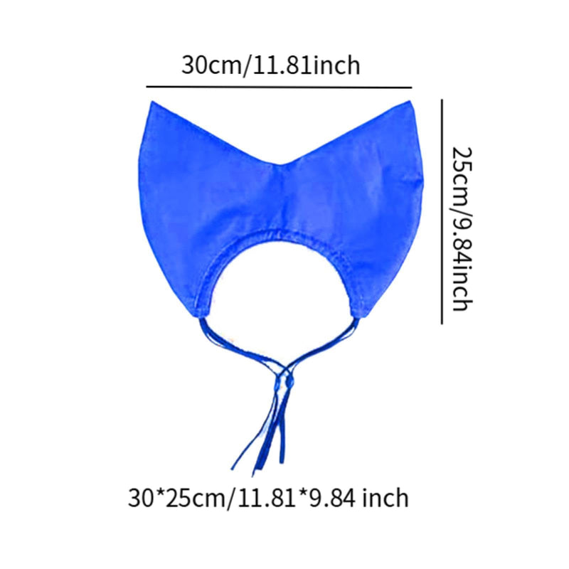 Waterproof, versatile cat bathing hood, adjustable ear protectors, reusable grooming hood, eye protection accessory, blue