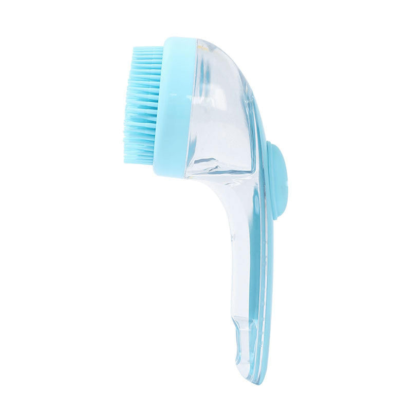 Pet Dogs Shampoo Dispenser Brush Cats Massage Comb Grooming Scrubber Shower Brush for Bathing Soft Silicone Bristles - PawsPlanet Australia