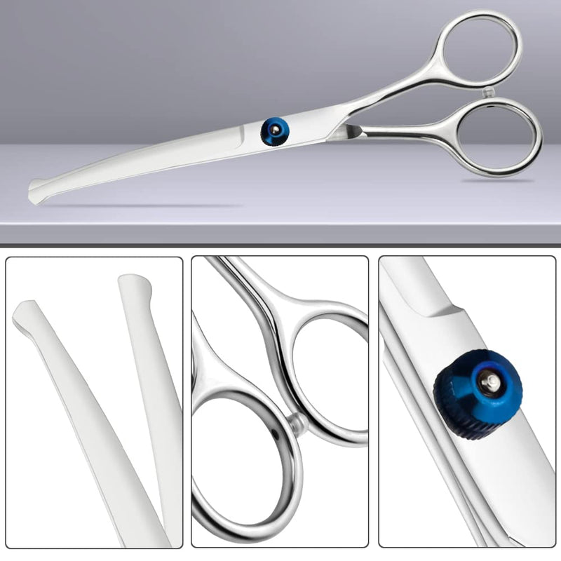 LILYS PET 6.5" Right-handed Pet Round-Tip Grooming Stainless steel Safety Grooming for Dogs and Cats (Curved Scissor) - PawsPlanet Australia