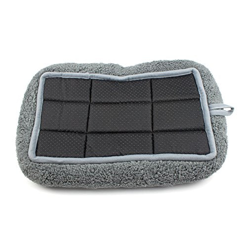 Enjoying Soft Plush Cat Bed Mat 16" x 22" Pet Cushion with Pillow Around for Dogs Cat Curling Sleep Cat Pad for Cat Carrier/Crate Dog Self-Warm Bed, Antiskid Bottom, Medium Square M (41 x 56 cm)