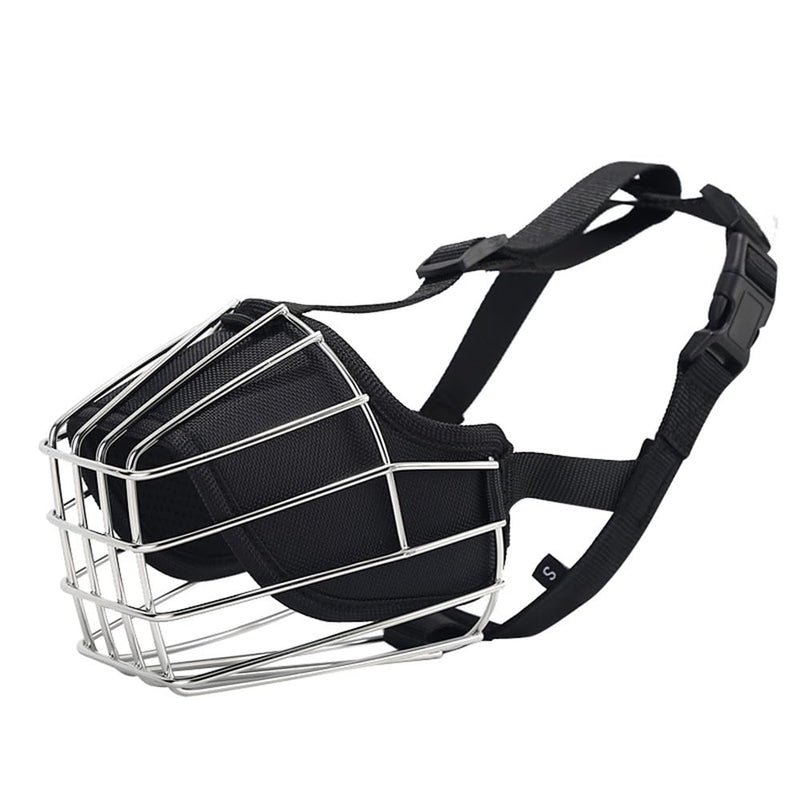 Dog Muzzle Metal Basket for Casaro, Labrador Retriever, Alaskan Malamute, Caucasian Shepherd, Saint Bernard, Bernese Mountain Adjustable Nylon Straps Secure Wire Mask for Biting Chewing Barking (L) L - PawsPlanet Australia