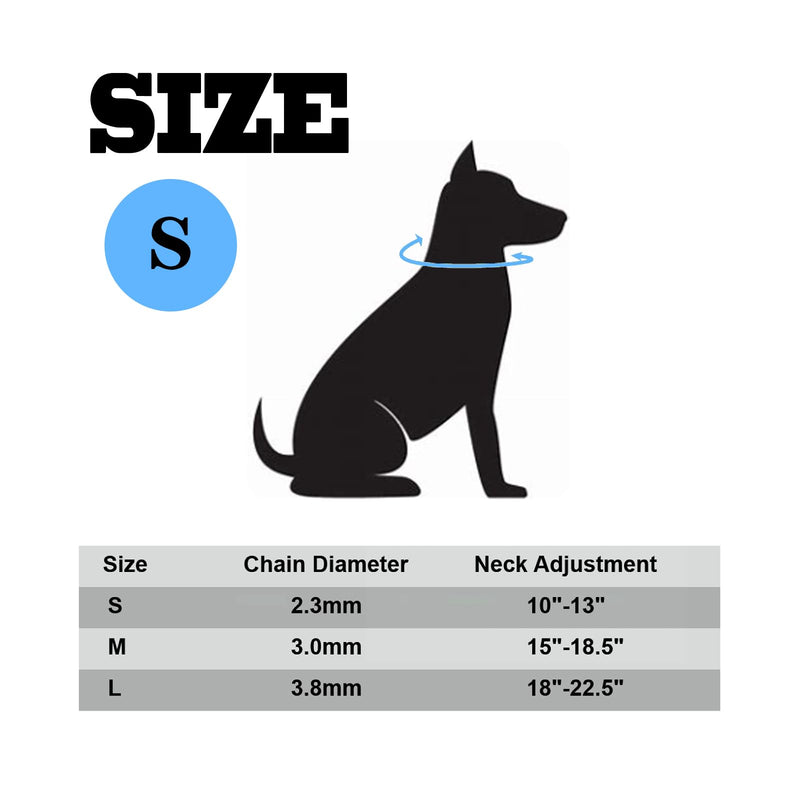 Prong Pinch Collar for Dogs with Quick Release Buckle, Adjustable Training Collar for Small Medium Large Dogs, Helps Prevent Dogs from Pulling (3.0mm, Neck Size 15"-18.5") Silver 3.0mm, neck size 15"-18.5" - PawsPlanet Australia