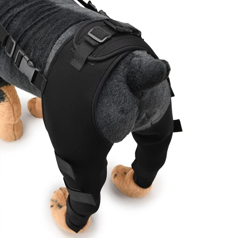 Jeanoko Elastic Dog Knee Pads, Adjustable Pet Knee Pads, Hind Leg Protector for Dogs with Strong Stability(L) L