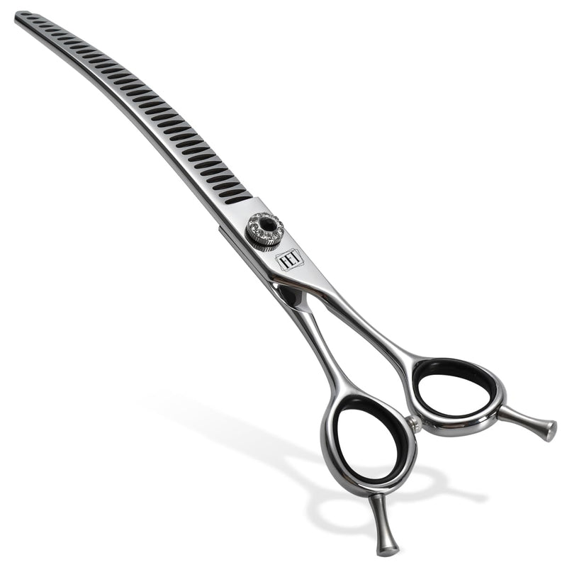 Dog Grooming Scissors: 7 inch Pet Curved Chunker Shears Made Of Japanese 440C Advanced Stainless Steel Professional Grooming Scissors for Dogs Cats and Other Pets - PawsPlanet Australia