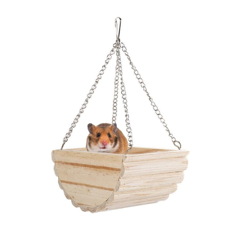 Leadigol Hamster Wooden Swing Toy, Quiet Spinner Hamster Running Wheels,Hamster Chew Toys Pet Hammock Toys Cage Accessories,for Hamsters,Guinea Pig, Mice and Other Small Pets - PawsPlanet Australia