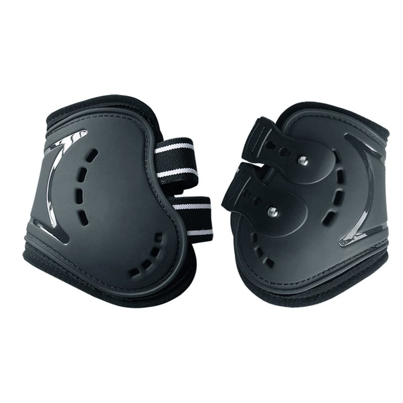 Horse Boots Open Front Jumping Tendon Sport Boots, Hind Fetlock Boots, Secure Leg Protection, Classic Breathable Equine Supplies, Set of 4 Medium Black - PawsPlanet Australia
