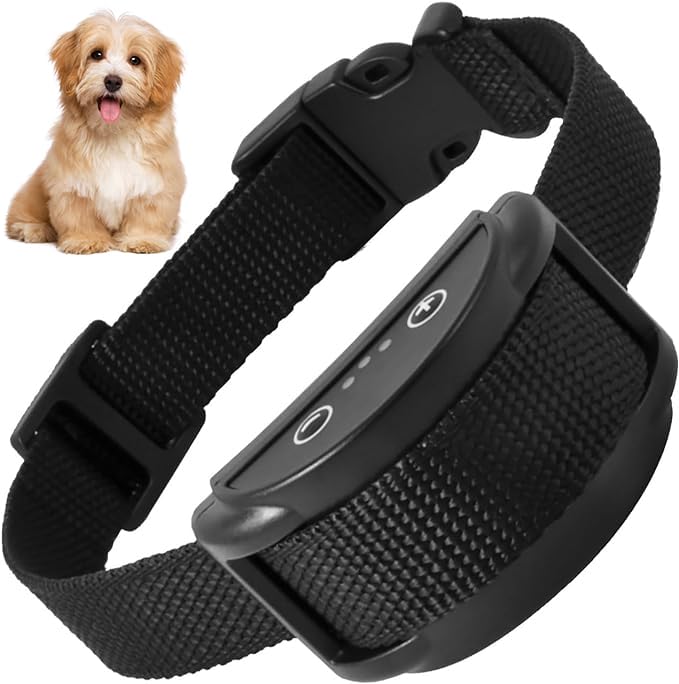 Dog Bark Collar，Rechargeable Smart Collar， Bark Collar for Small Medium Mini Dogs，Anti Barking Training Collar with 5 Adjustable Sensitivity Beep Vibration Shock (Dark Black)